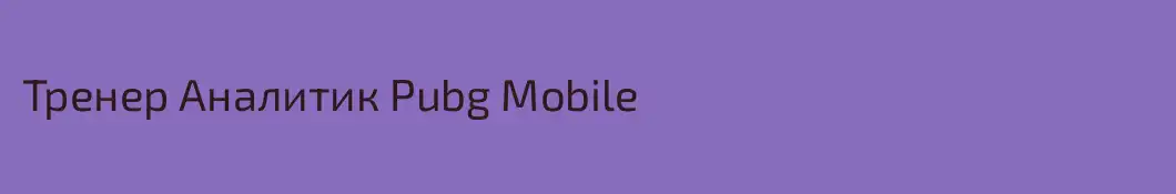 Тренер Аналитик Pubg Mobile